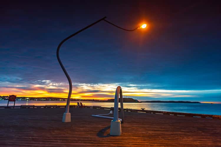 Drunken Lampposts Wharf area Halifax Nova Scotia