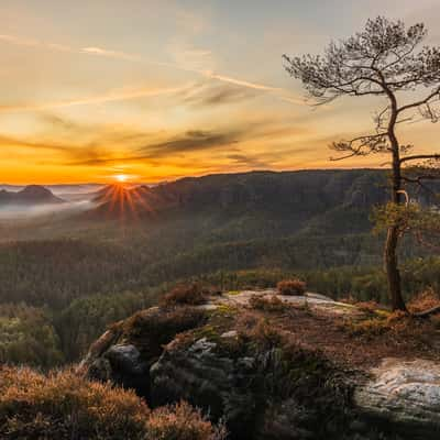 Elbe Sandstone Mountains from Gleitmannshorn, Germany