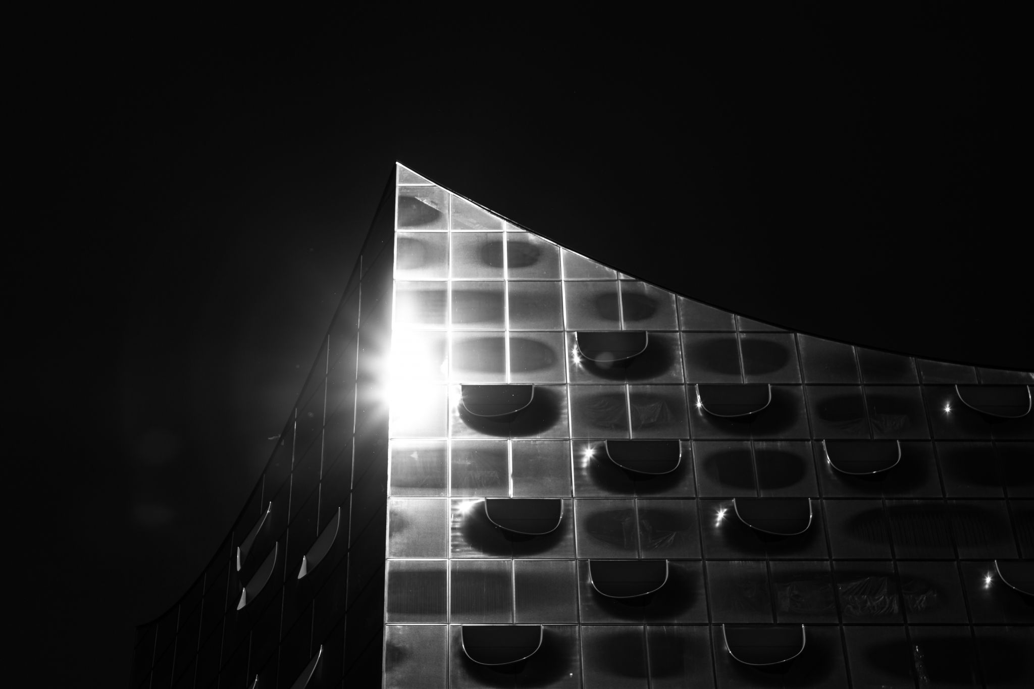 Elbphilharmonie, view from a boat, Germany