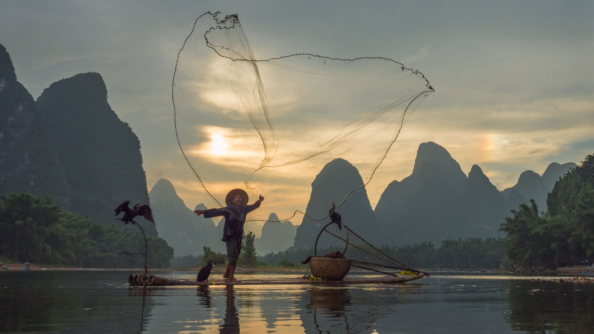 Fisherman at Li river, China