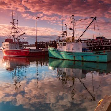 Fishing Boats sunrise at the Wharf St Andrews, New Brunswick, Canada
