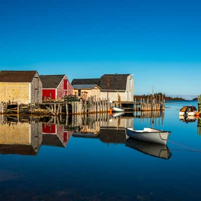 Fishing Village reflections, Blue Rocks, Nova Scotia, Canada