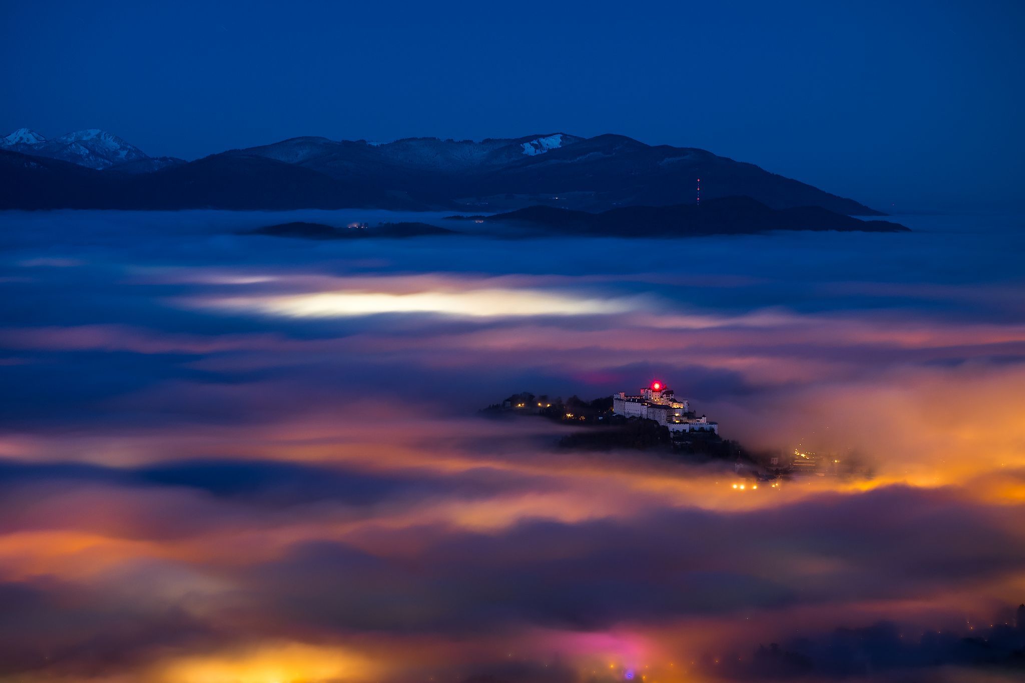 Fog over Salzburg, Austria