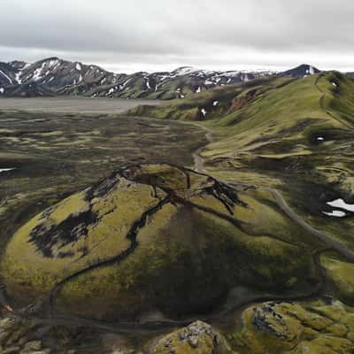 Frostastadvatn the frozen lake, Iceland