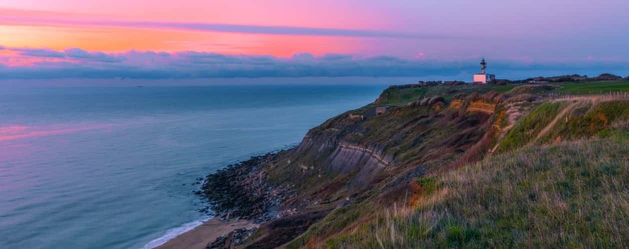 Golden hour and the transition to blue hour at Cap d'Alprech