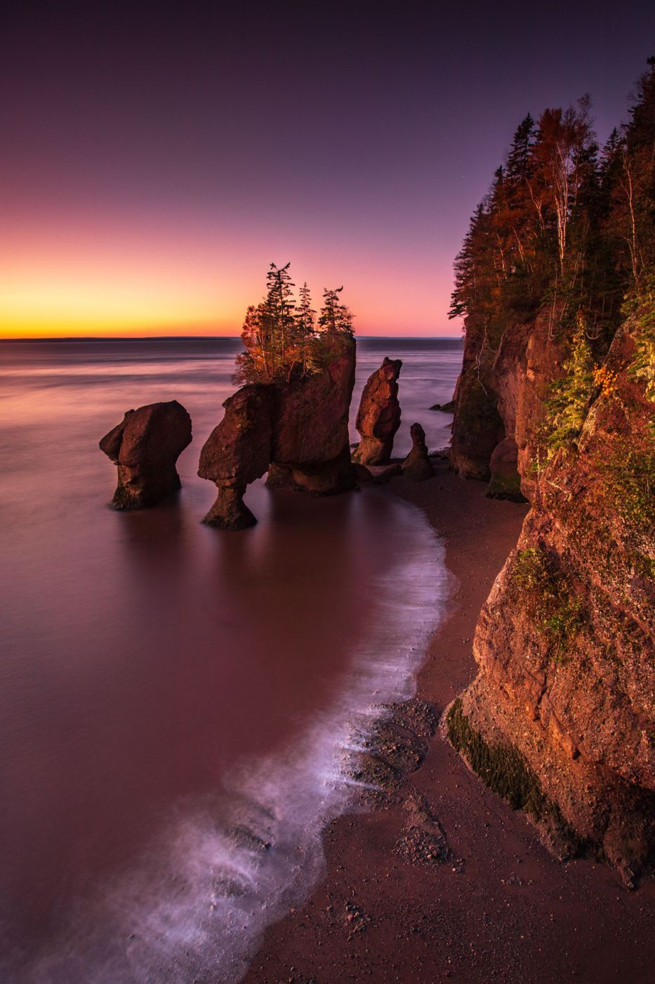 Hopewell Rocks sunrise, Hopewell Cape, New Brunswick, Canada