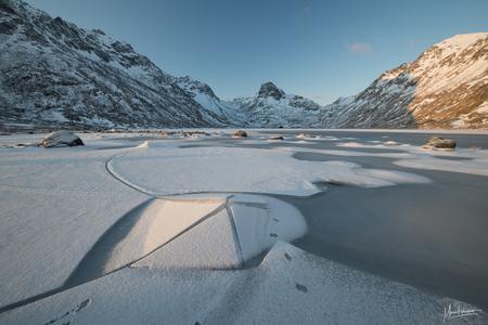Frozen Lines on Kartfjorden Lake
