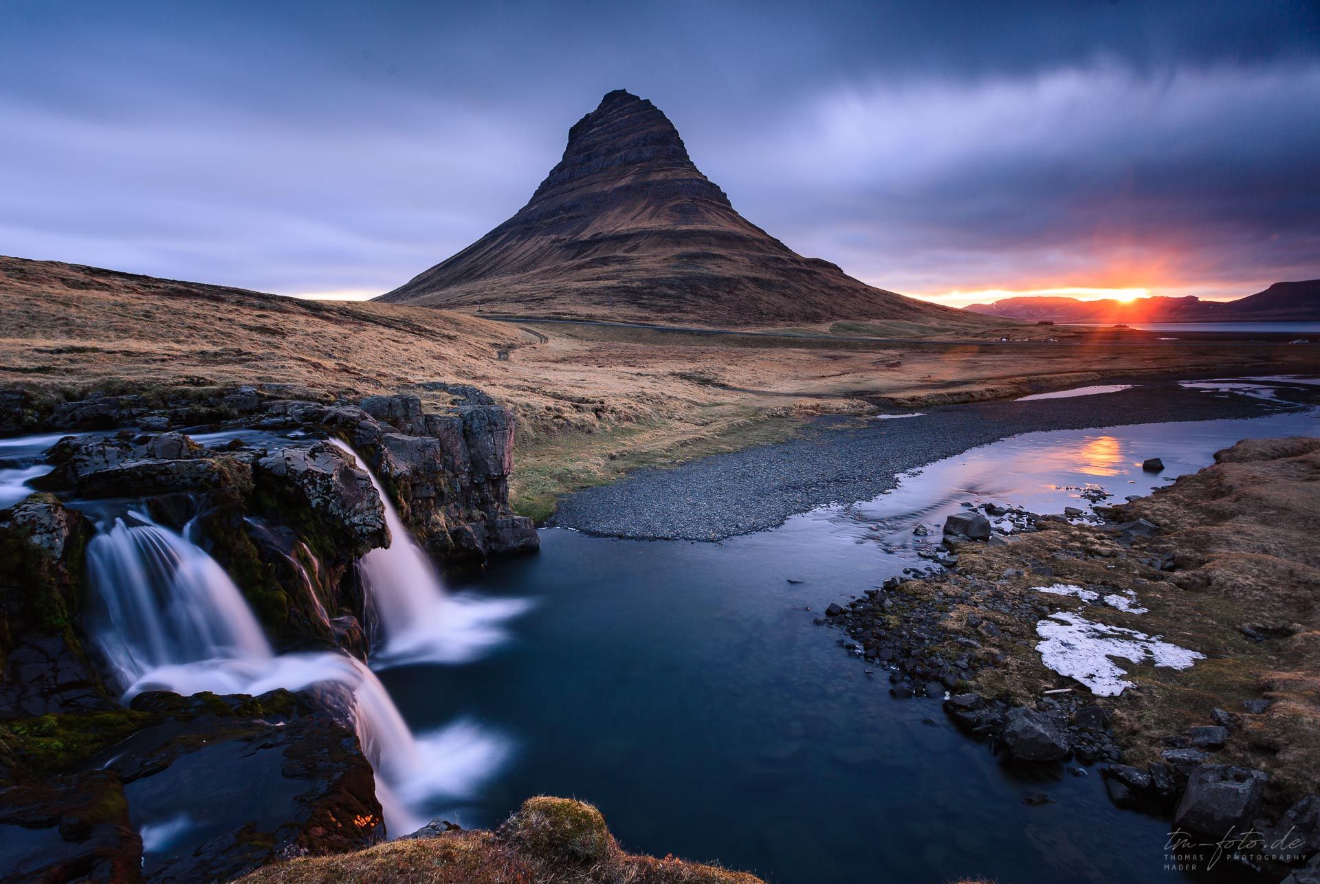 Kirkjufell Waterfall with Kirkjufell, Iceland