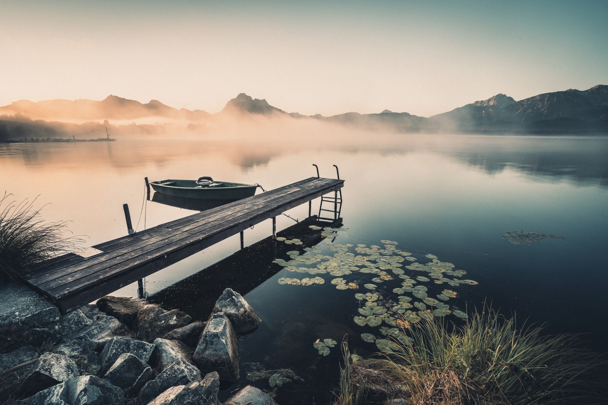 Wooden Walkways at Lake Hopfensee, Germany