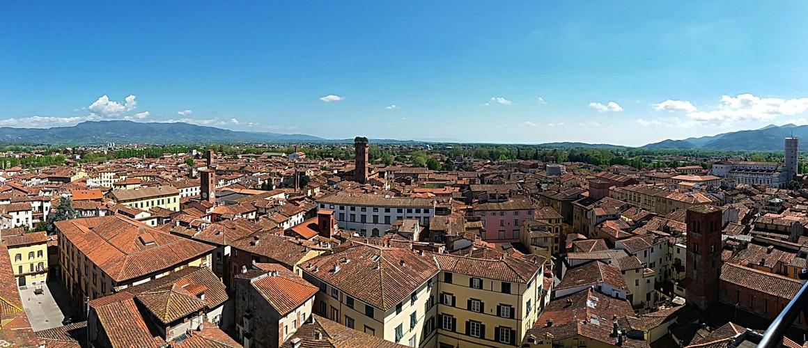 Lucca rooftops from Torre delle Ore