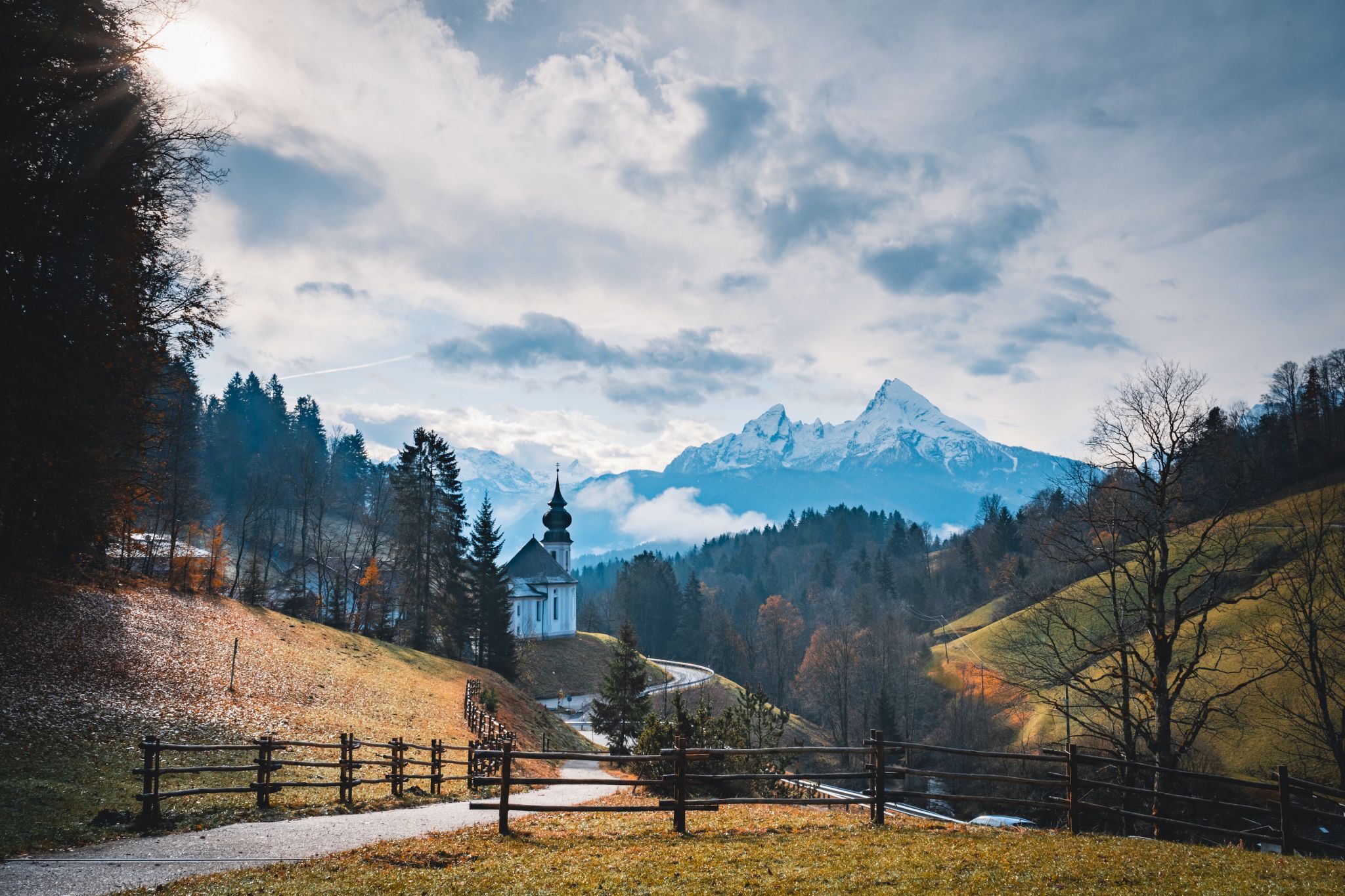 Maria Gern Church, Bavaria - Hill View, Germany