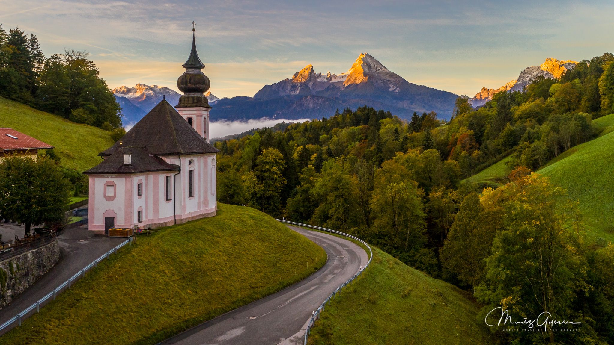 Maria Gern Church, Bavaria - Hill View, Germany