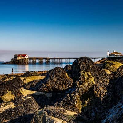 Mumbles pier from the beach Wales, United Kingdom