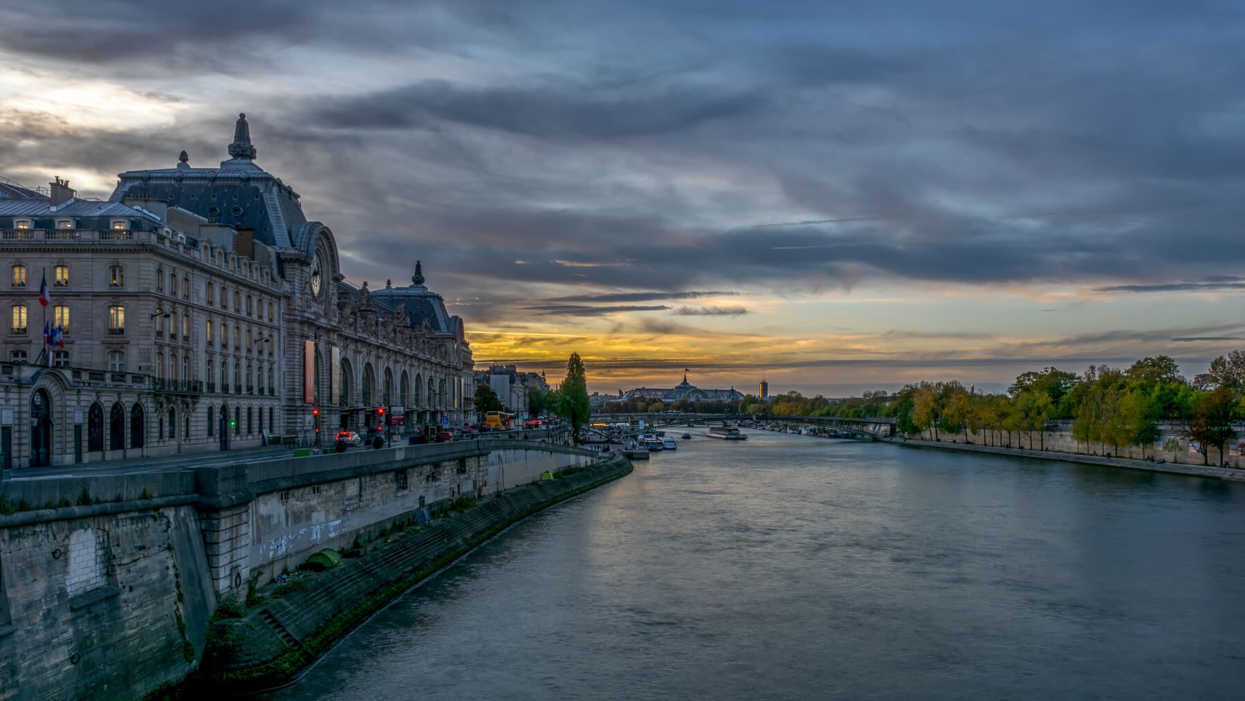 Musée d'Orsay and Grand Palais from Pont Royal, France