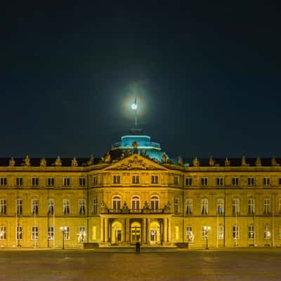 Neues Schloss at Full Moon, Stuttgart, Germany