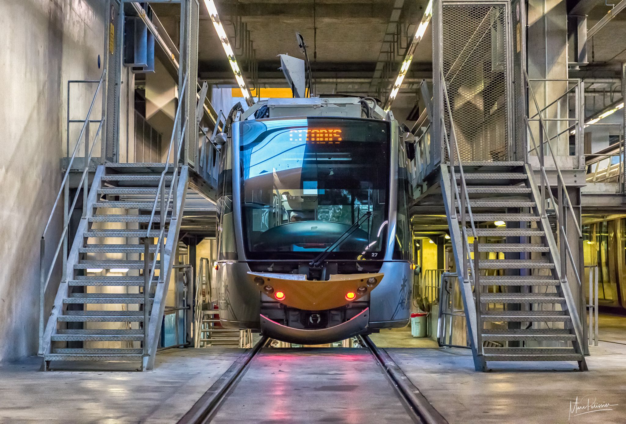 Nice tramway shop, France