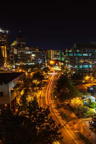 Night lights near the harbour Halifax, Nova Scotia