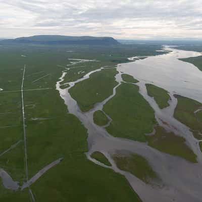 Olfusa river after Selfoss, Iceland