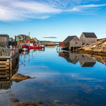 Peggy's Cove fishing huts & Reflections, Nova Scotia, Canada