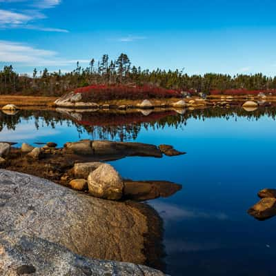 Peggys Cove SOI, autumn reflections Nova Scotia, Canada