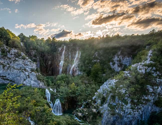 Plitvice National Park, Lower Lakes Waterfall Overview