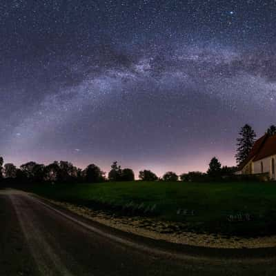 Schoolhouse and Stephanus Chirch of Gruorn, Germany