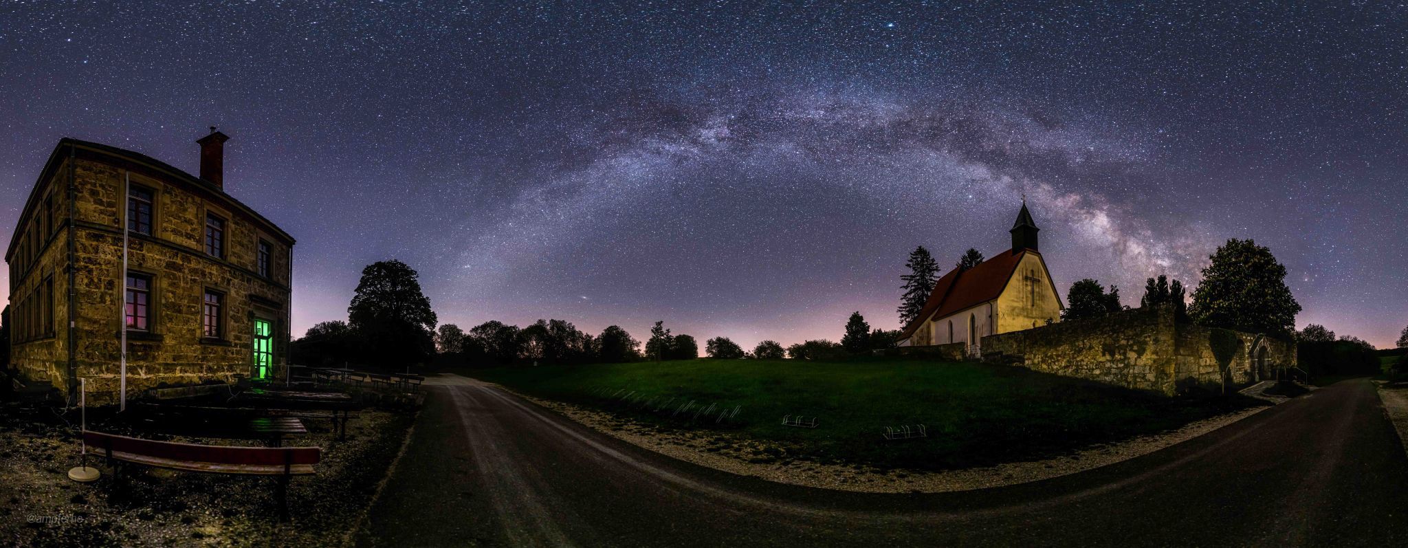 Schoolhouse and Stephanus Chirch of Gruorn, Germany