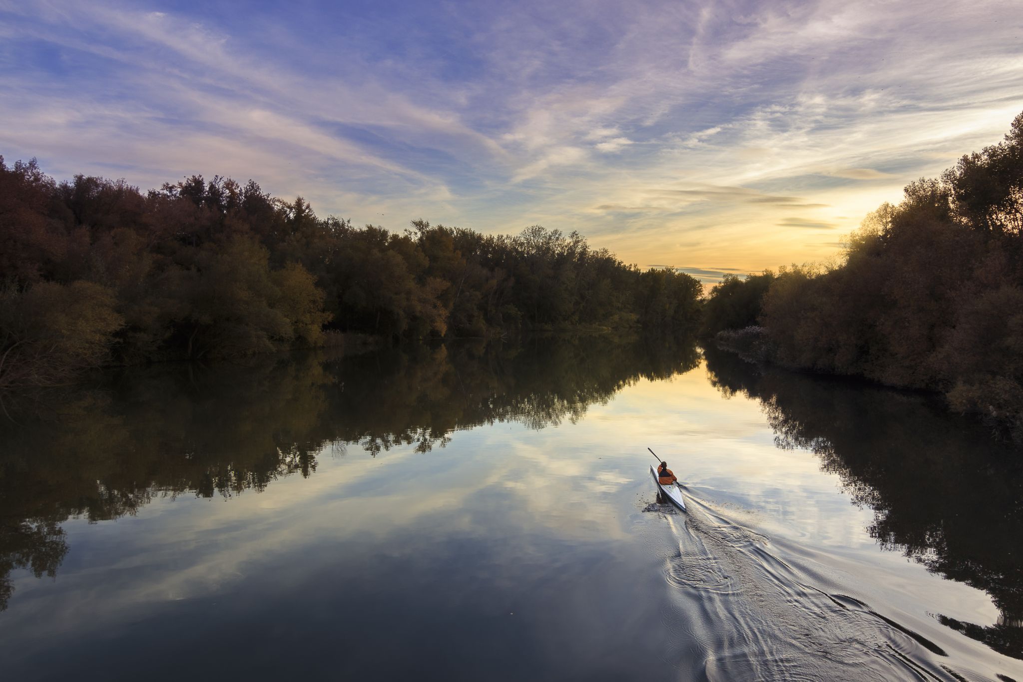 Segre river at Mitjana Park in Lleida (Spain), Spain