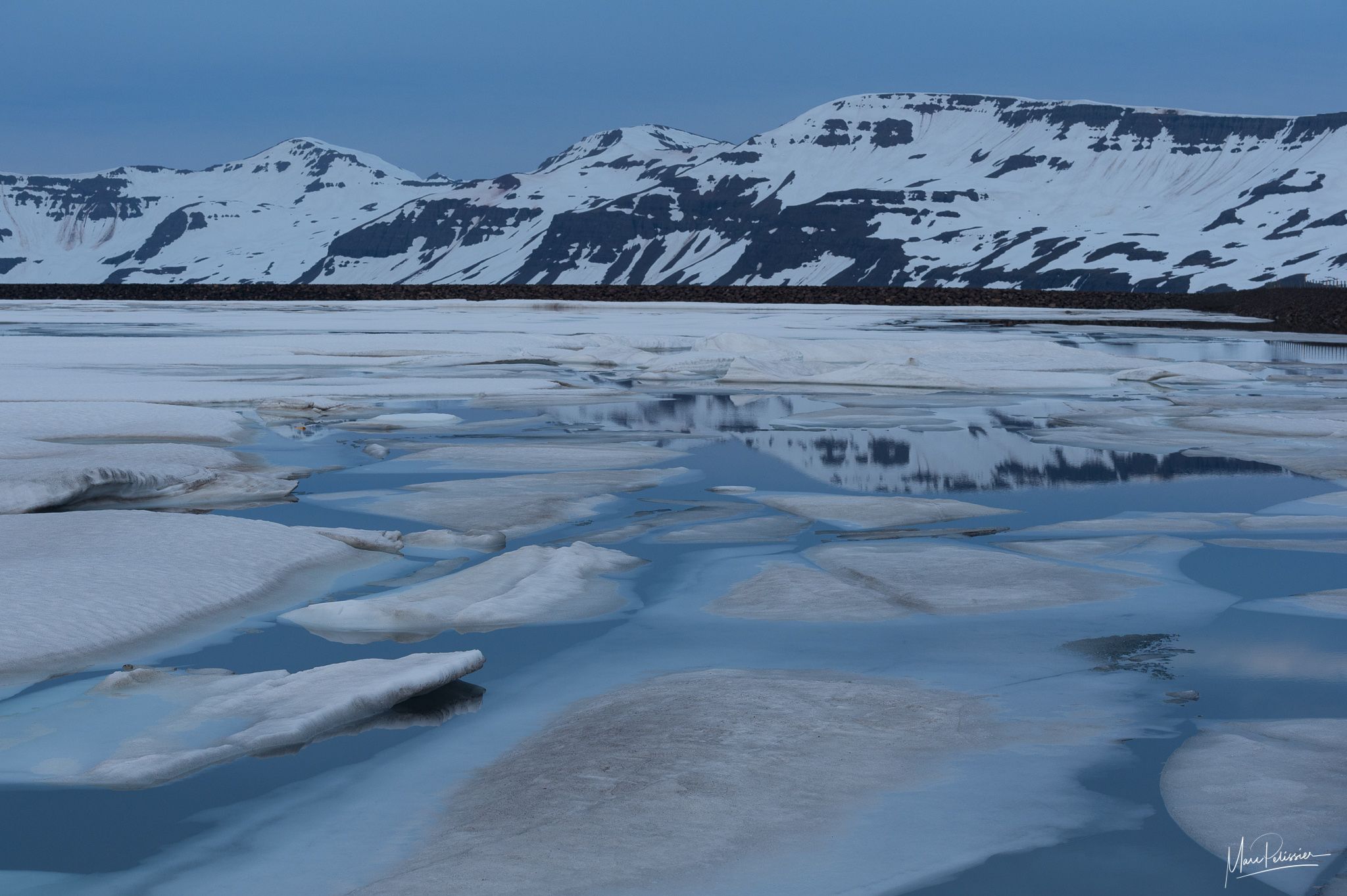 Seydisfjordur pass at midnight, Iceland