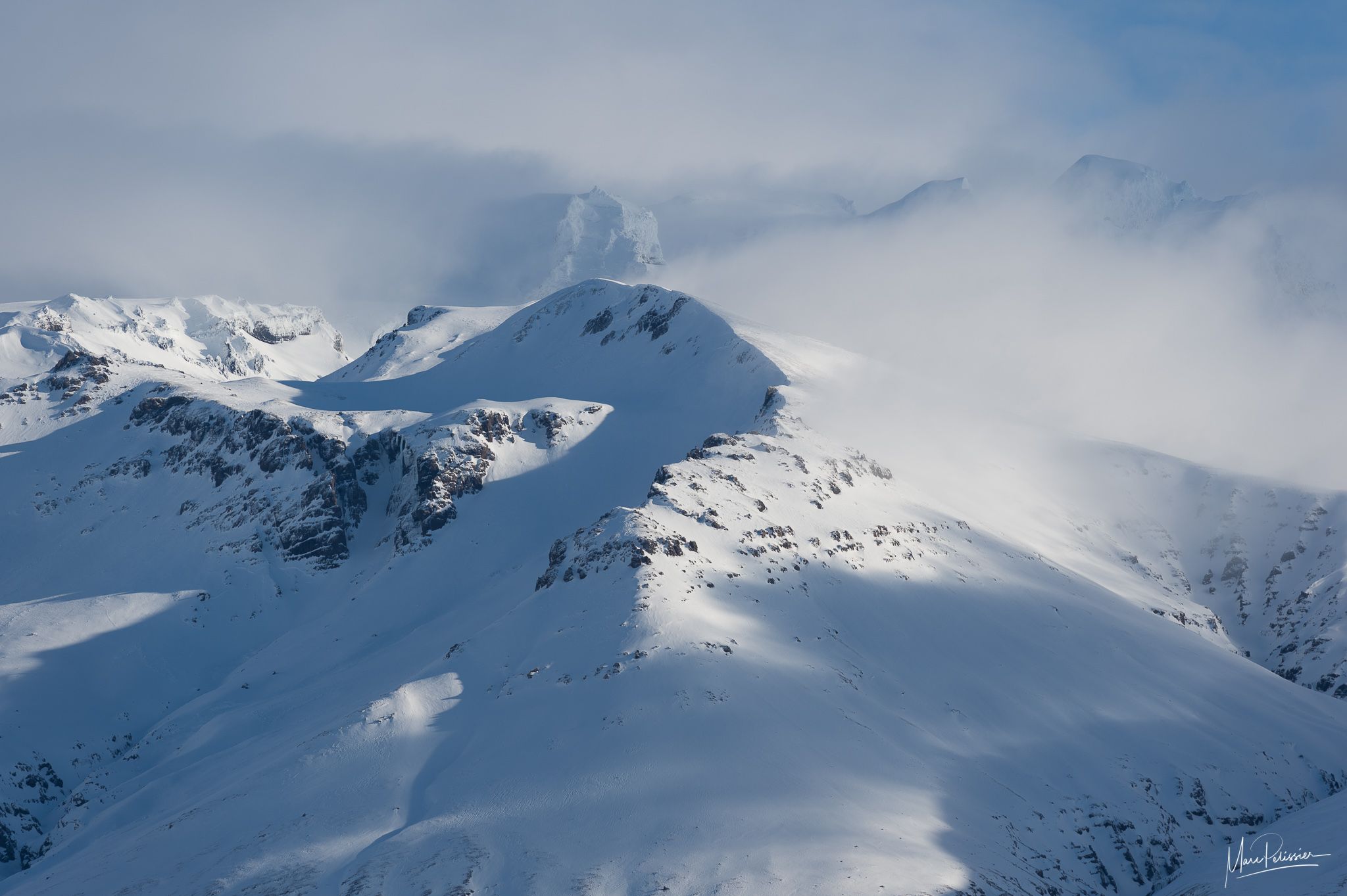 Snowy mounts above Svínafellsjökull Glacier, Iceland