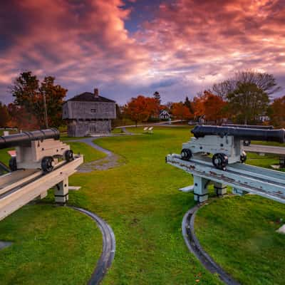 St Andrews Blockhouse looking back sunrise, New Brunswick, Canada