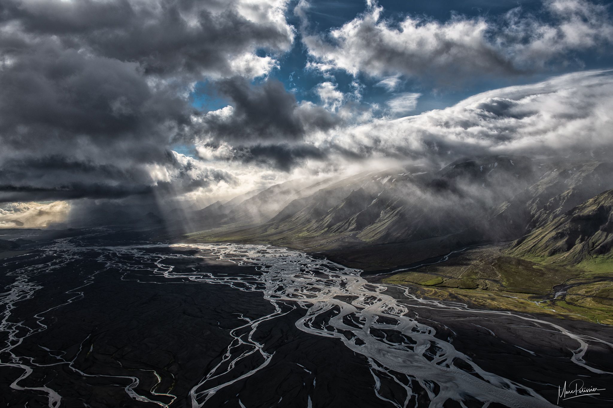 Storm toward Thorsmork, Iceland