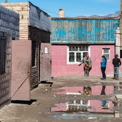 Street near the Olgy city market, Mongolia