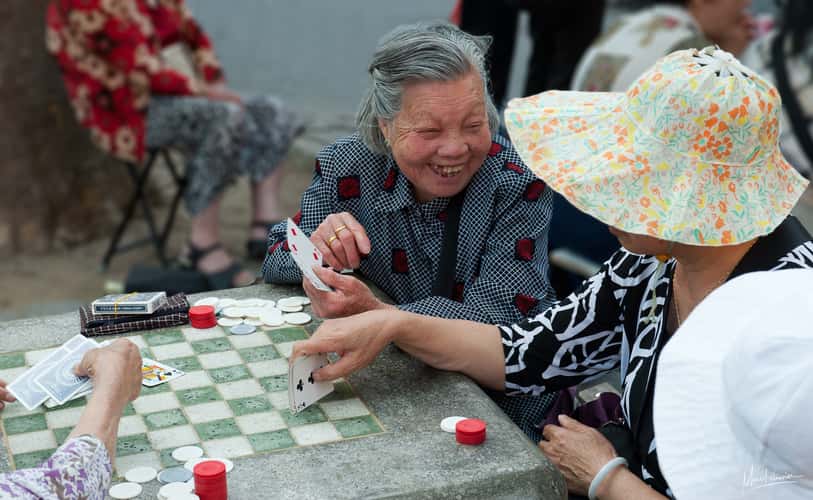 Sunday card play in Colombus park