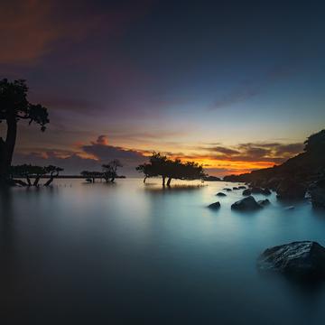 Sunrise at Pelabuhan Teluk Awang, Indonesia