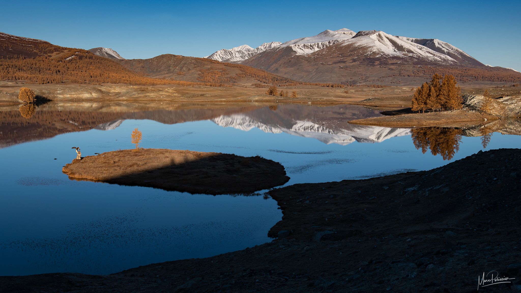 Sunrise fall colors in Altai Tavan Bogd, Mongolia