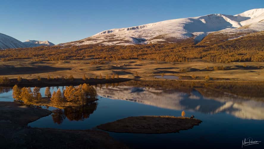 Sunrise fall colors in Altai Tavan Bogd