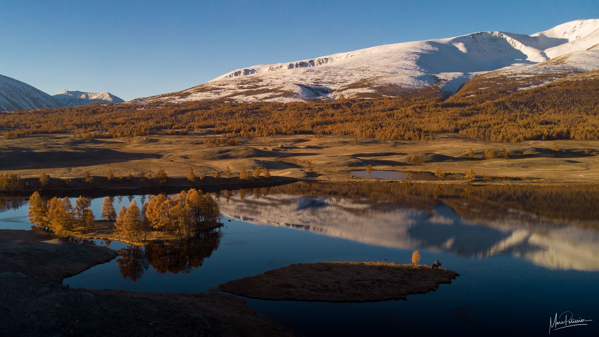 Sunrise fall colors in Altai Tavan Bogd, Mongolia