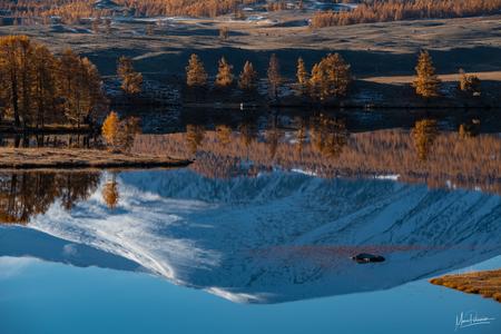 Sunrise fall colors in Altai Tavan Bogd