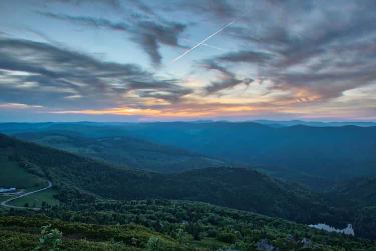 Sunset over French Vosges