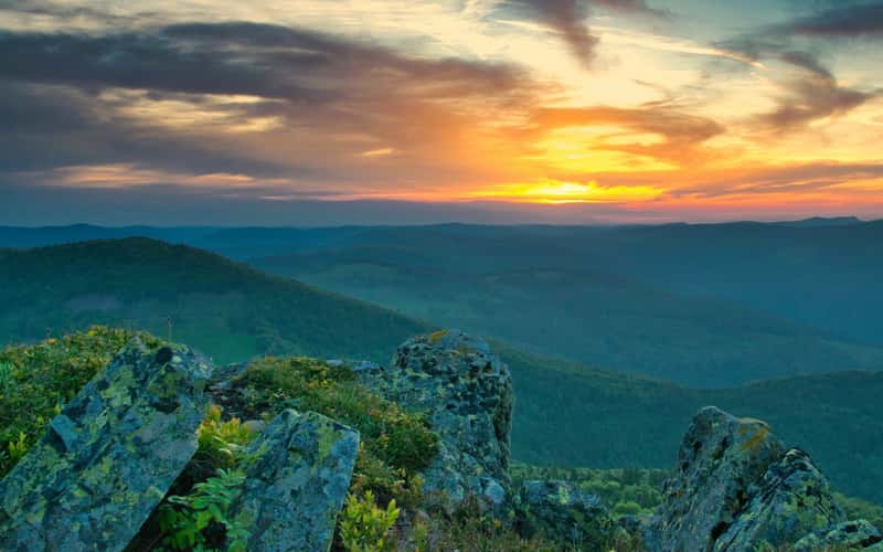 Sunset over French Vosges