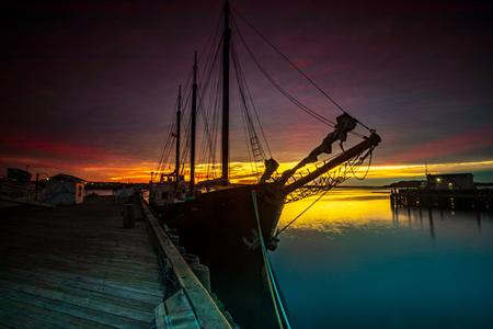 Tall Ship Silva sunrise Halifax Harbour Nova Scotia