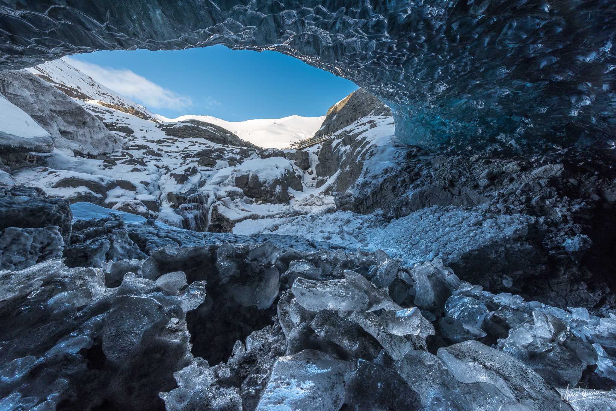 Under the Jökulsárlón glacier, Iceland