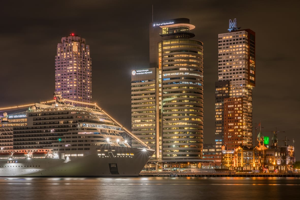 View at Skyline and Cruise terminal Rotterdam, Netherlands