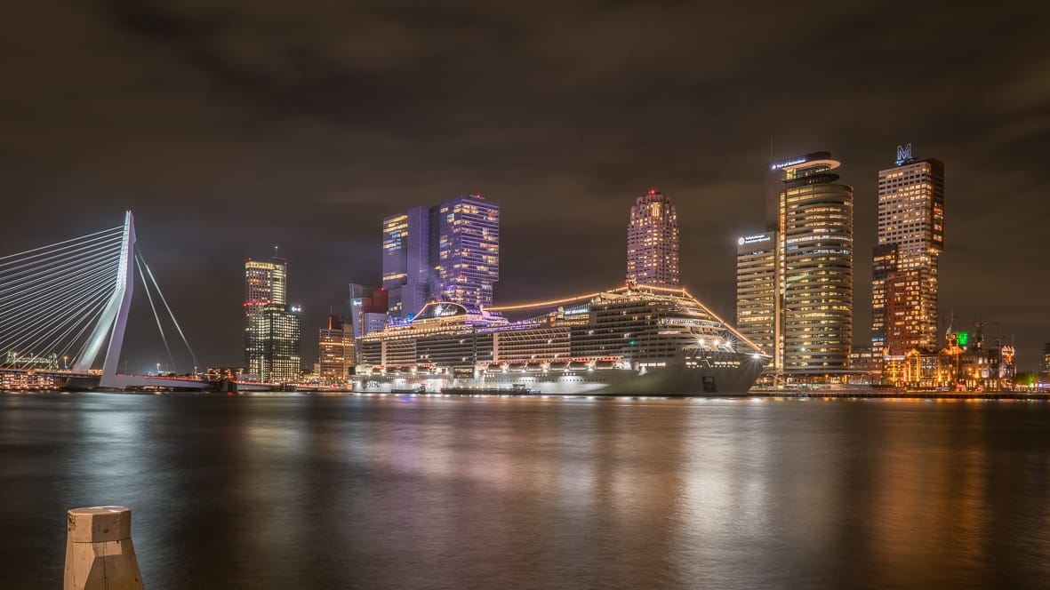 View at Skyline and Cruise terminal Rotterdam, Netherlands