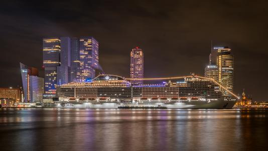 View at Skyline and Cruise terminal Rotterdam