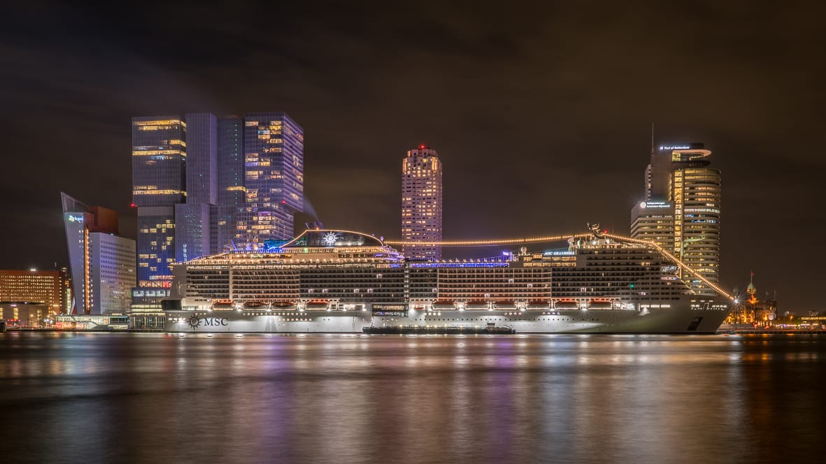 View at Skyline and Cruise terminal Rotterdam, Netherlands
