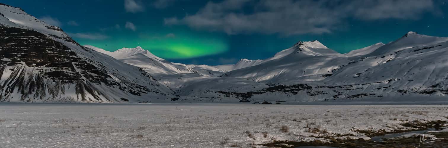 Vik mountains with Aurora
