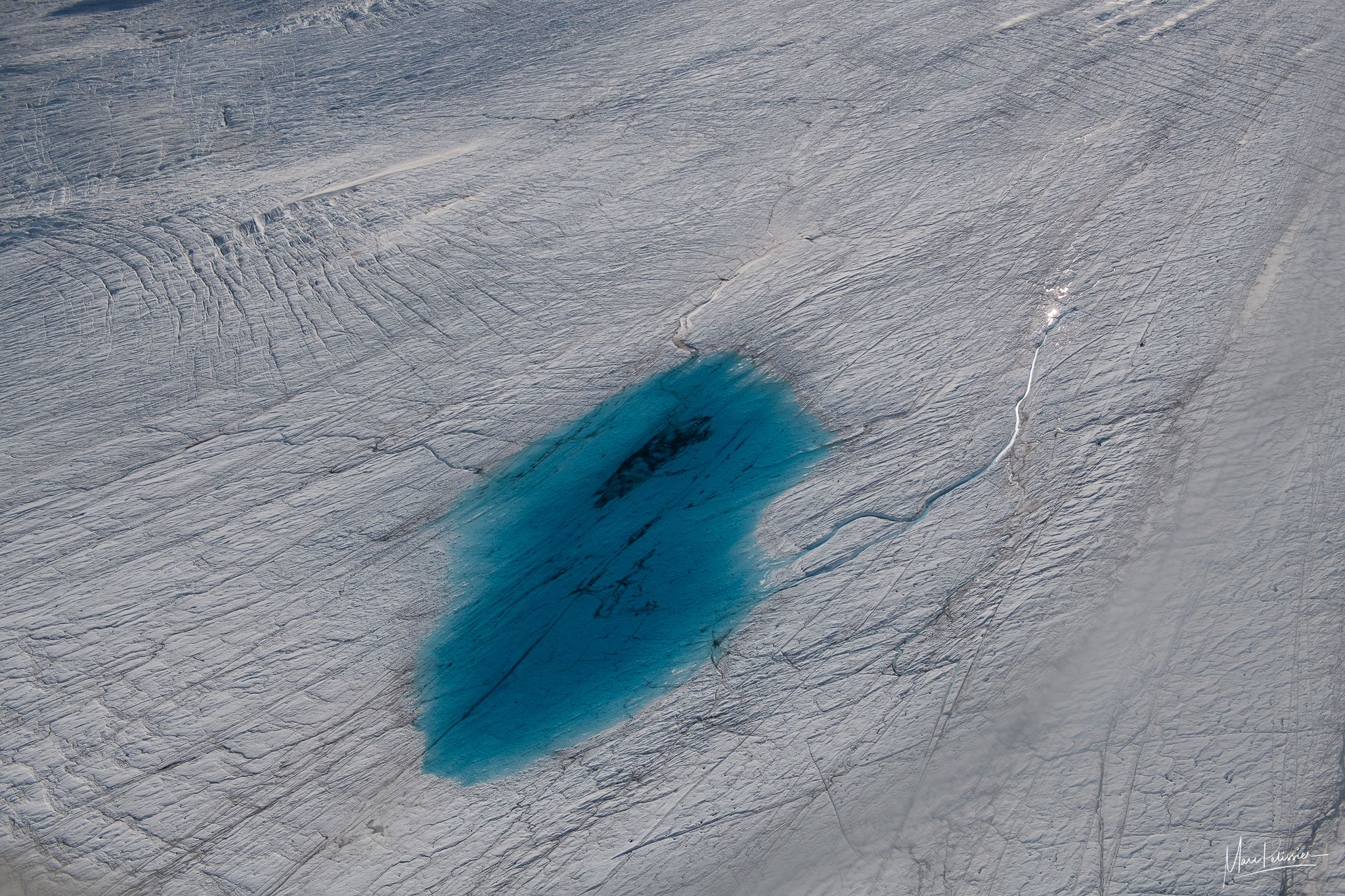 Water poach of Sermeq Kujalleq glacier, Greenland