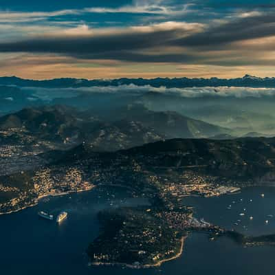 Winter morning take off from Nice, France